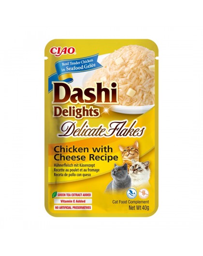 INABA CAT Dashi Delights Delicate Flakes Chicken with Cheese - cat treat - 40g