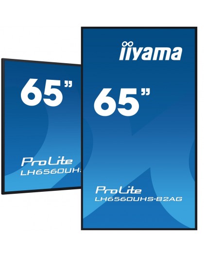 iiyama 65" 4K UHD professional digital signage display with advanced control and connectivity options