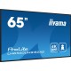 iiyama 65" 4K UHD professional digital signage display with advanced control and connectivity options