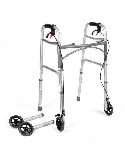 Four-wheeled wheelchair with brakes TIMAGO JMC-C 3223 Silver