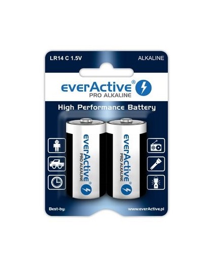 Alkaline batteries everActive Pro Alkaline LR14 C - blister card - 2 pieces