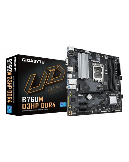 GIGABYTE B760M D3HP DDR4 Motherboard - Supports Intel Core 14th Gen CPUs, 4+1+1 Phases Digital VRM, up to 5333MHz DDR4 (OC), 2xP