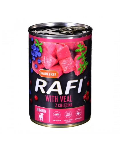 Dolina Noteci Rafi Junior with veal, cranberry, and blueberry - Wet dog food 400 g