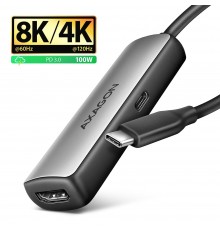 Axagon RVC-HI8KPD, USB-C - HDMI 2.1 adapter, 8K/60Hz, 4K/144Hz, HDR10+, PD100W