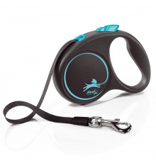 Flexi Automatic leash Black Design S 5 m, Blue