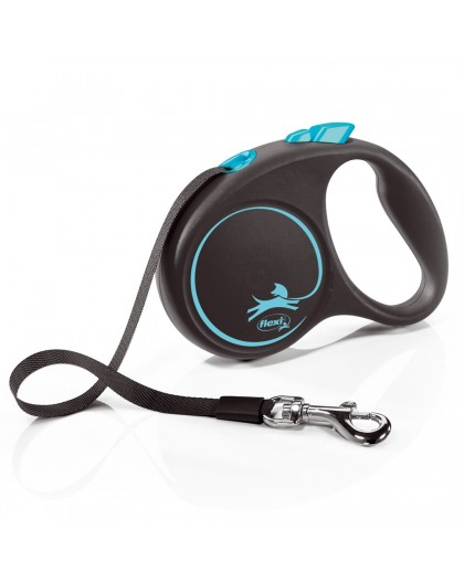 Flexi Automatic leash Black Design S 5 m, Blue