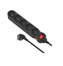 Maclean MCE185 power extension 5 m 5 AC outlet(s) Indoor Black