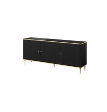 GLAMOUR chest 180x40x75.5 cm black matt + gold