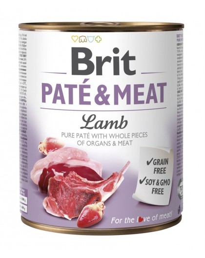 BRIT Paté & Meat with lamb - wet dog food - 800g