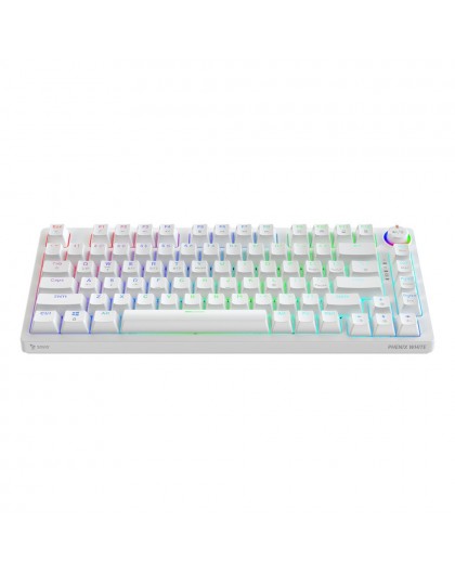 SAVIO PHENIX WHITE Wireless Mechanical Keyboard, Gateron Red Pro, ABS