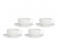 LA PORCELLANA BIANCA VILLADEIFIORI Zestaw 4 filiżanek ze spodkiem 450 ml