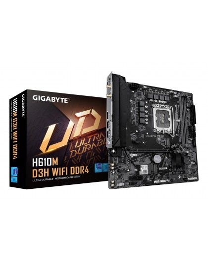 GIGABYTE H610M D3H WIFI DDR4 Motherboard - Supports 14th Gen. Intel Core CPUs, 6+1+1 phases VRM, up to 3200MHz DDR4, 2xPCIe 3.0 