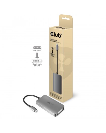CLUB3D USB3.2 Gen1 Type-C to Dual Link DVI-D HDCP ON version Active Adapter M/F
