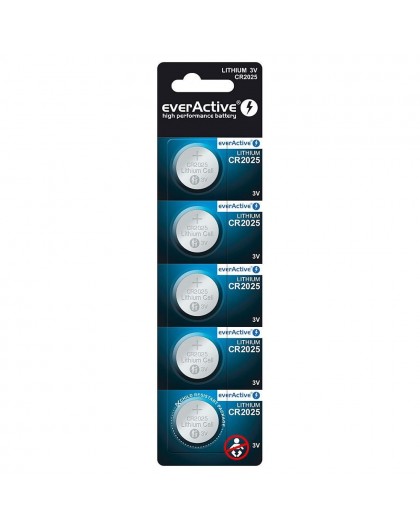Lithium battery mini everActive CR2025 - blister 5 pcs.