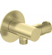 Round angled connector with handset holder