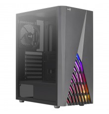 Aerocool DELTABKV1 ATX PC Case RGB Front Full Side Window 12cm Fan Black