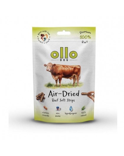 OLLO Air-Dried Beef strips - dog treat - 80g