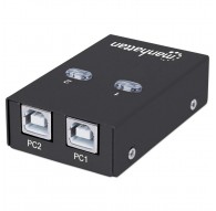 Manhattan USB-A Automatic Sharing Switch, 2x USB-B Ports, 480 Mbps (USB 2.0), Dual Control (Auto-Sensing or Manual), Bus Powered