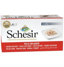 SCHESIR Chicken with beef in jelly - wet dog food - 4 x 85g