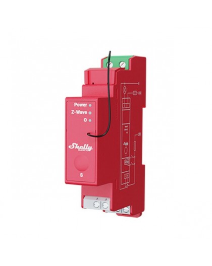 Shelly Qubino Wave PRO 1PM electrical relay Red