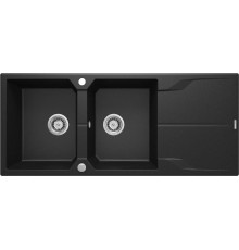 2-bowl granite sink with drainer