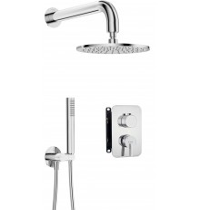 Concealed shower set with mixer box - with overhead shower