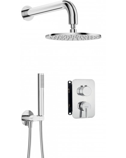 Concealed shower set with mixer box - with overhead shower