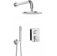 Concealed shower set with mixer box - with overhead shower