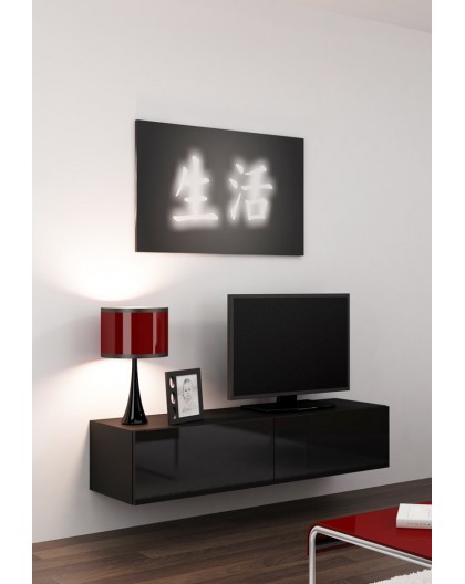 Cama TV stand VIGO 140 30/140/40 black/black gloss
