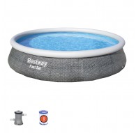 Bestway Fast Set 57376 above ground pool Inflatable pool Round 7340 L Grey