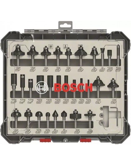 Bosch Mixed Router Bit Sets, 30-Pieces
