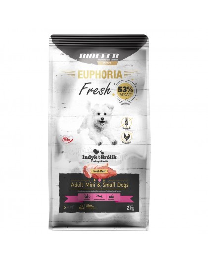 BIOFEED Euphoria Fresh Adult Mini & Small Turkey with rabbit - dry dog food - 2kg