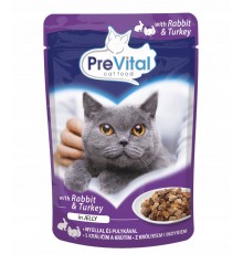 PREVITAL Turkey and rabbit in jelly - wet cat food - 100g