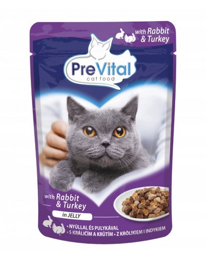 PREVITAL Turkey and rabbit in jelly - wet cat food - 100g