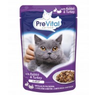 PREVITAL Turkey and rabbit in jelly - wet cat food - 100g