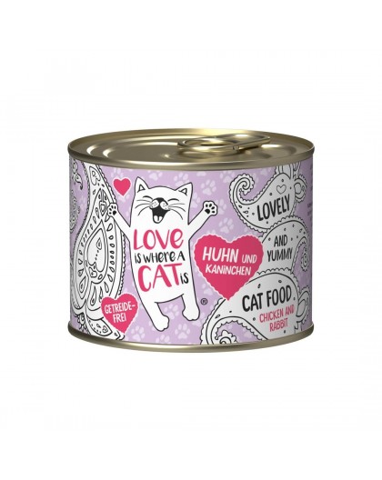 LOVE IS WHERE A CAT IS® Chicken with rabbit - wet cat food - 200g