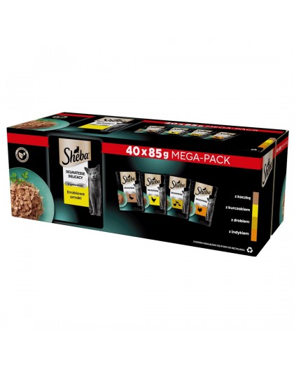 SHEBA Delicacy Drobiowe Smaki w galaretce - mokra karma dla kota - 40x85 g
