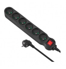 Maclean MCE225 power extension 1.5 m 6 AC outlet(s) Indoor Black