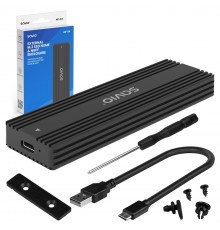 Savio AK-84 storage drive enclosure SSD enclosure Black M.2