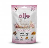 OLLO Air-Dried Skin & Coat Lamb strips - dog treat - 80g