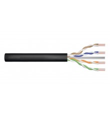 External Gelled Installation Cable DIGITUS cat.6, U/UTP, AWG 23/1, PE, 305m, Black, Reel