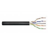 External Gelled Installation Cable DIGITUS cat.6, U/UTP, AWG 23/1, PE, 305m, Black, Reel