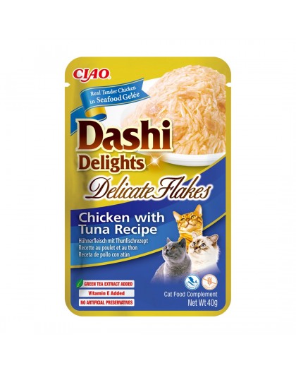 INABA CAT Dashi Delights Delicate Flakes Chicken with Tuna - cat treat - 40g