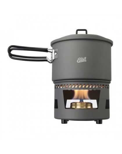 ESBIT Cookset with alcohol burner Pot 1.5 L Aluminium, Black