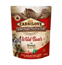 CARNILOVE Dog Pouch Wild boar & rosehips - wet dog food - 300g