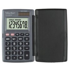 Vector KAV CH-862D pocket calculator with cover, grey