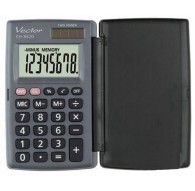 Vector KAV CH-862D pocket calculator with cover, grey