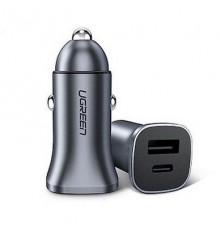 Ugreen USB Type-C / USB 24W Power Delivery Quick Charge car charger, grey (30780)