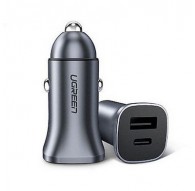 Ugreen USB Type-C / USB 24W Power Delivery Quick Charge car charger, grey (30780)
