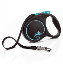 Flexi Automatic leash Black Design M 5 m, Blue